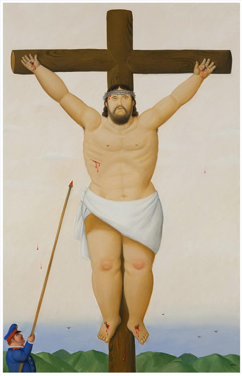 十字架上のイエス フェルナンド・ボテロ油絵
